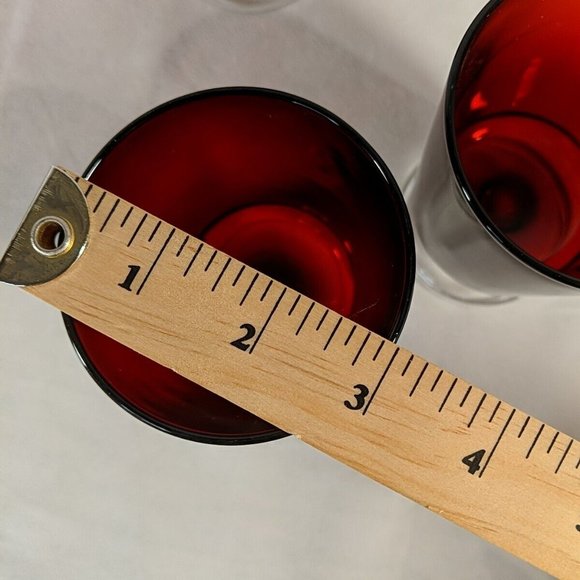 Vintage Set of 3 Arcoroc France Luminarc Cavalier Ruby Red Wine Cocktail Glasses - Picture 5 of 8